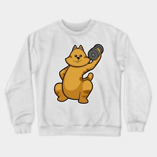 Cat at shoulder training with Dumbbell Crewneck Sweatshirt